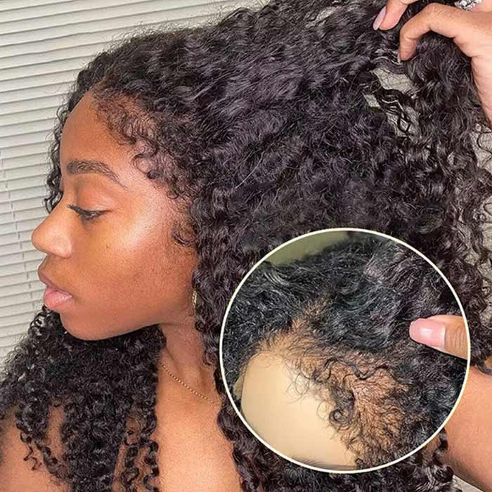 Mandisa Flash Sale 4C Edges Jerry Curly and Kinky Straight Body Wave Human Hair Wigs With Kinky Baby Hair Edges