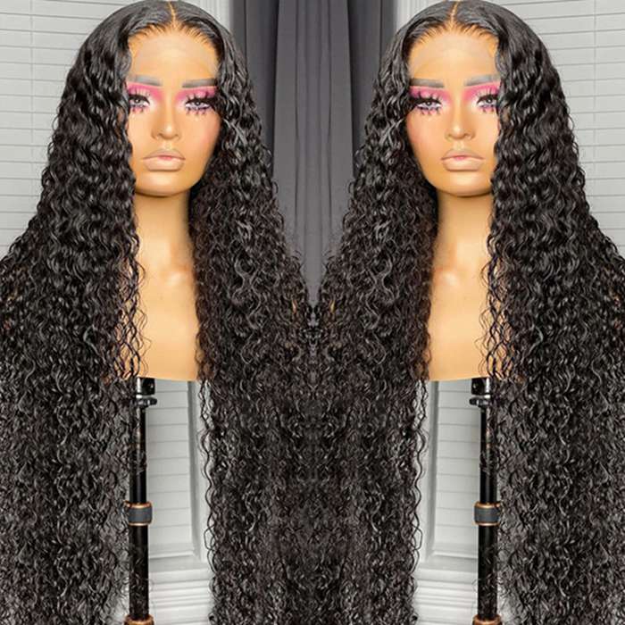 15A Double Drawn Salon Quality- Water Wave Lace Front Wigs For Women Pre-Plucked With Baby Hair