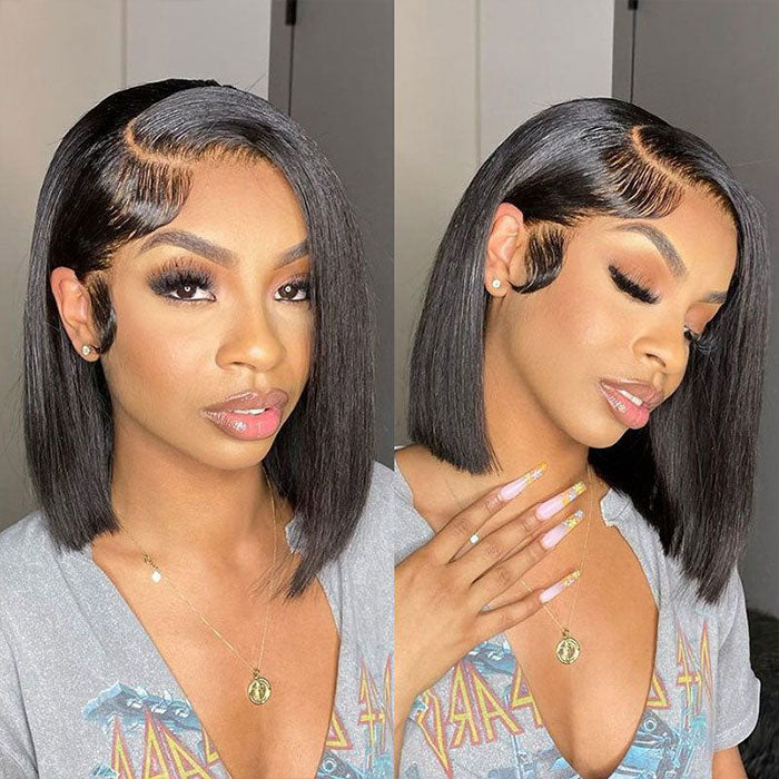 Wear And Go-Deep Side Part Transparent HD Lace Bob Wig