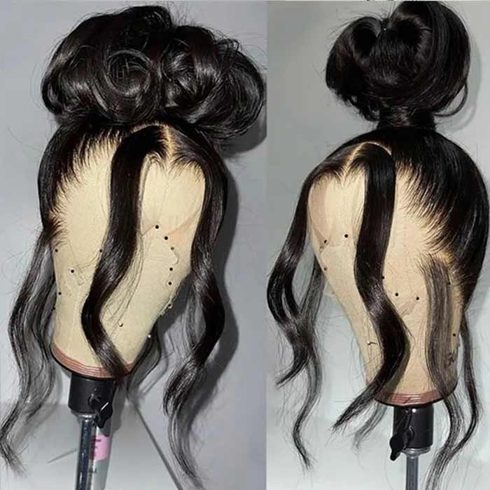 Body Wave Transparent HD Full Lace Frontal Human Hair Wigs Pre Plucked