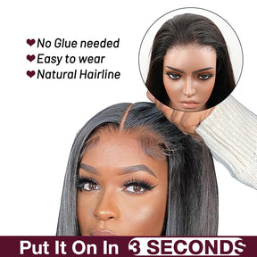 Air Cap-Glueless Body Wave Pre-Cut HD Lace Closure Human Hair Wigs