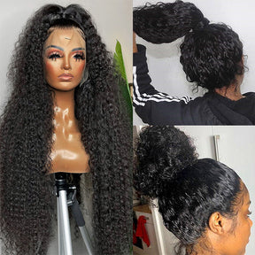 [Flash Deal] 360 Lace Frontal Wig Kinky Curly / Deep Wave 100% Human Hair