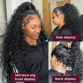 [Flash Deal] 360 Lace Frontal Wig Kinky Curly / Deep Wave 100% Human Hair