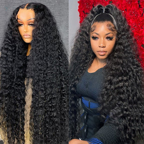 [Flash Deal] 360 Lace Frontal Wig Kinky Curly / Deep Wave 100% Human Hair