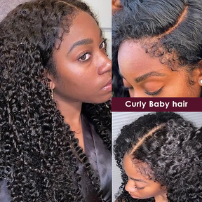 [Flash Deal] 4C Natural Edges Curly Hair Transparent HD Lace Front Wigs