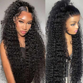 13x6 Deep Wave HD Transparent Full Lace Pre-Plucked Human Hair Wigs