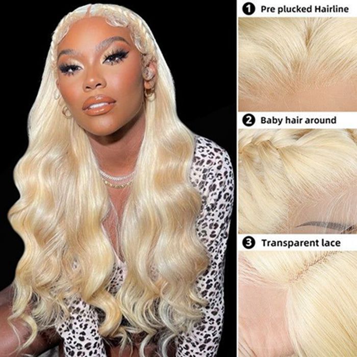 360 Glueless Body Wave Lace Wigs 613 Blonde Lace Front Wig For Women