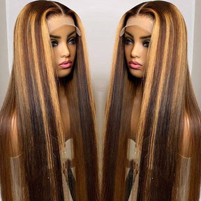P4/27 Highlight Straight Wig 4x4 5x5 6x6 Lace Closure Wigs Honey Blonde Human Hair Wigs