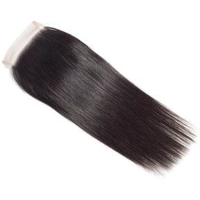 4x4 Transparent Lace Closure Straight Human Hair Closure Natural Black Hair