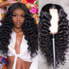 13x4 13x6 Transparent Skin Melt Loose Deep Wave Lace Front Wig Human Hair Wigs