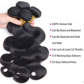 Body Wave Bundle Deals Grade 9A Brazilian Virgin Human Hair Weaves