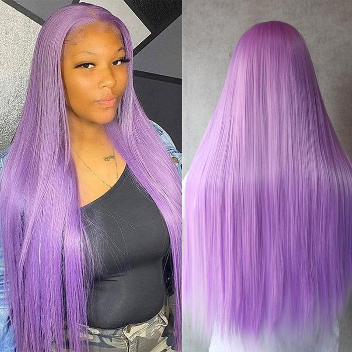 Purple Straight 13x4 Pre-Plucked Lace Front Human Hair Wigs