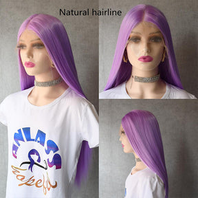 Purple Straight 13x4 Pre-Plucked Lace Front Human Hair Wigs