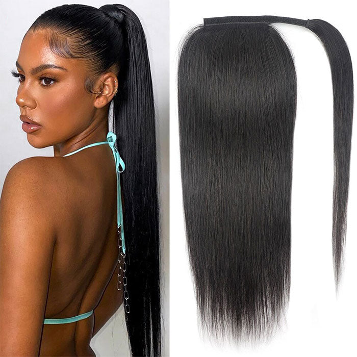 Long Straight Ponytail Human Hair Brazilian Straight Wig For Women