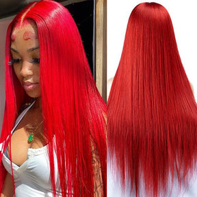 Red Lace Front Human Hair Wigs 13x4 4x4 Straight Wig Glueless Frontal Wig