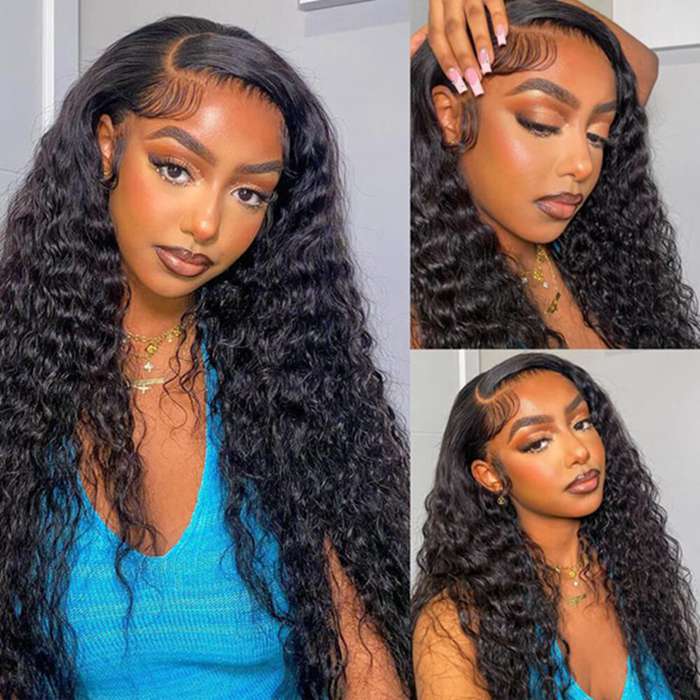 Water Wave Hair 13x4 Lace Front Wigs Glueless HD Transparent Lace Wig Pre-plucked Hairline
