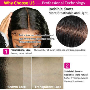 Water Wave Hair 4x4 Lace Closure Natural Color 100% Human Hair