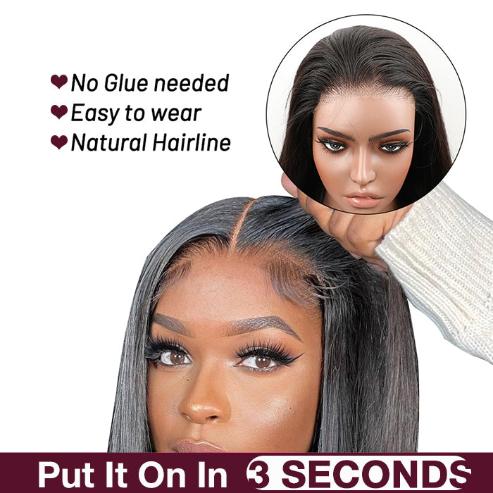 Wear And Go-P4/27 Highlight Straight HD Glueless Human Hair Pre Cut Lace Wig